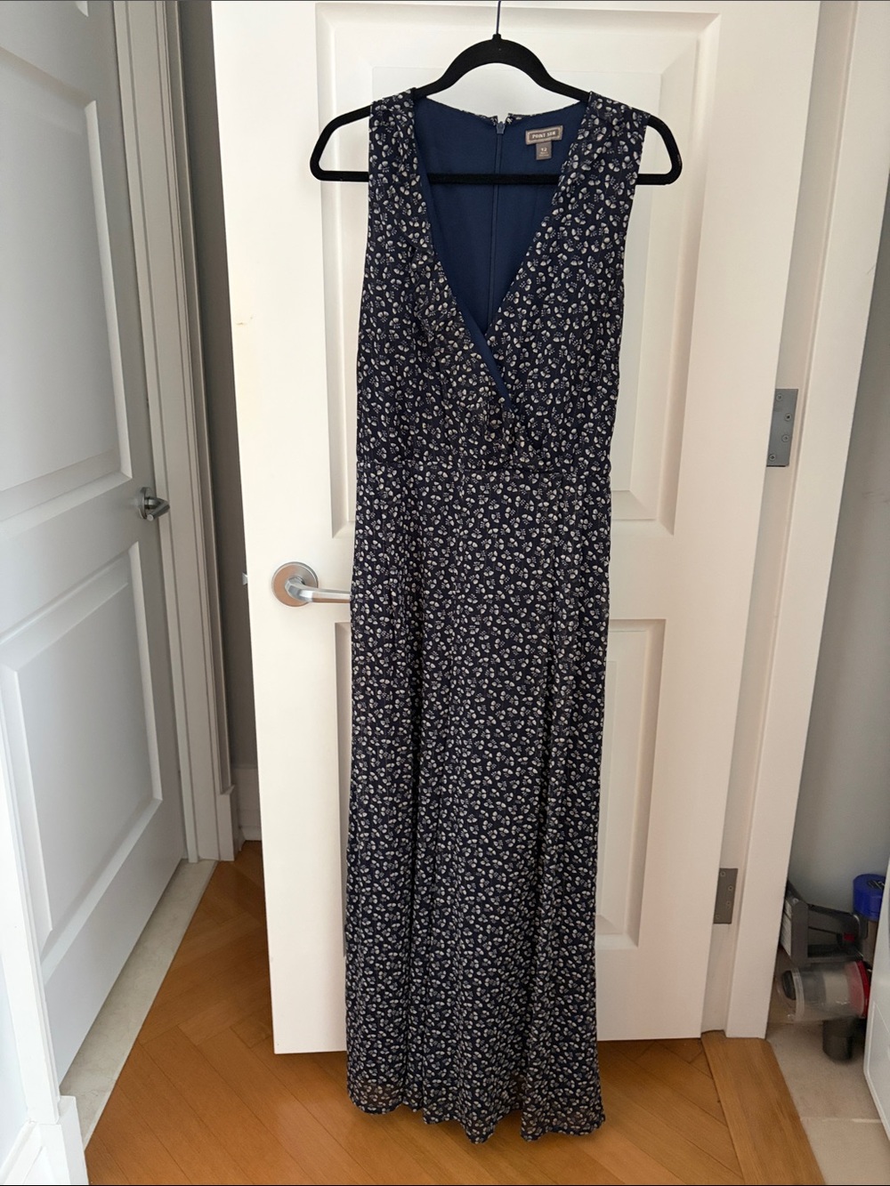 J. Crew Navy Sleeveless Floral Jumpsuit